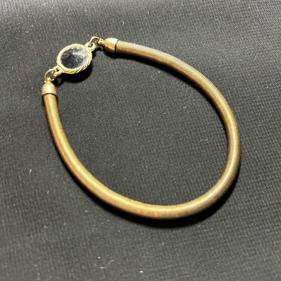 VYG Gold Tone Metal Coiled Bracelet with black accent. Unique find!! - Picture 5 of 7